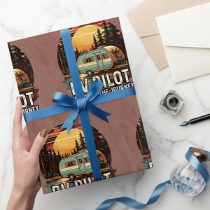 RV Pilot Enjoying The Journey Wrapping Paper Roll Funny Camping Lover TS14 Mocha Print Your Wear
