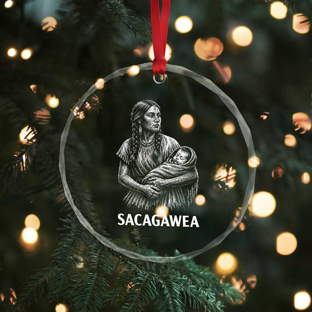 Sacagawea Crystal Glass Ornament Native American Womens History Month Graphic