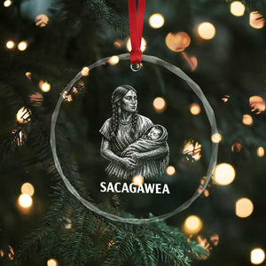 Sacagawea Crystal Glass Ornament Native American Womens History Month Graphic