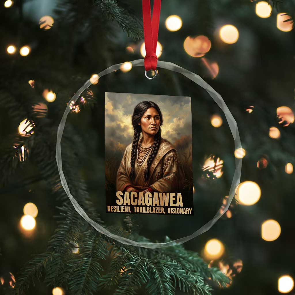 Sacagawea Native American Woman Crystal Glass Ornament Resilient Trailblazer Visionary