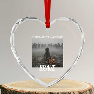 Sad Punch Monkey Heart Crystal Glass Ornament Ultimately I Have To Be Brave TS14 Transparent Glass 3'' Heart Print Your Wear