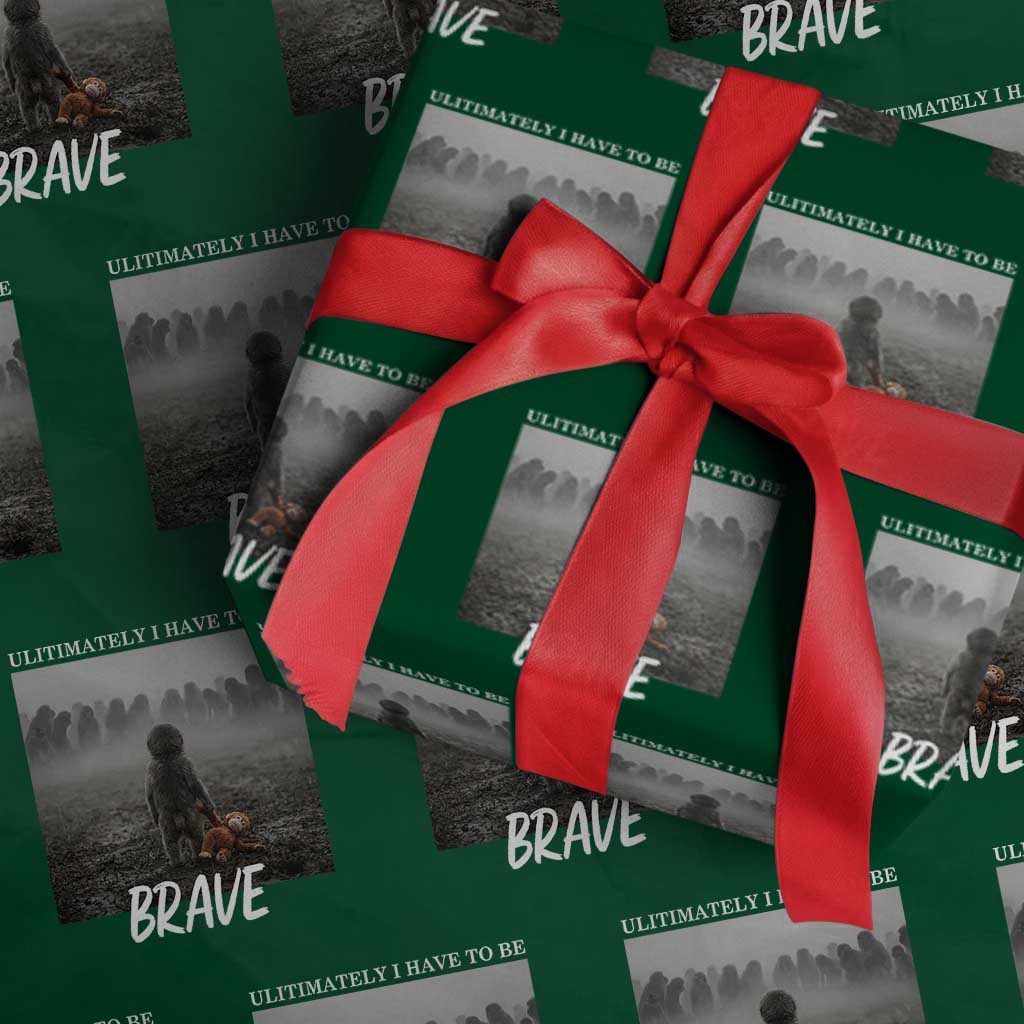 Sad Punch Monkey Wrapping Paper Roll Ultimately I Have To Be Brave TS14 Green Print Your Wear