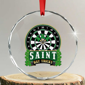 Saint Hat Tricks Crystal Glass Ornament St Patricks Day Dart Thrower Gift TS12 Transparent Glass 3'' Circle Print Your Wear