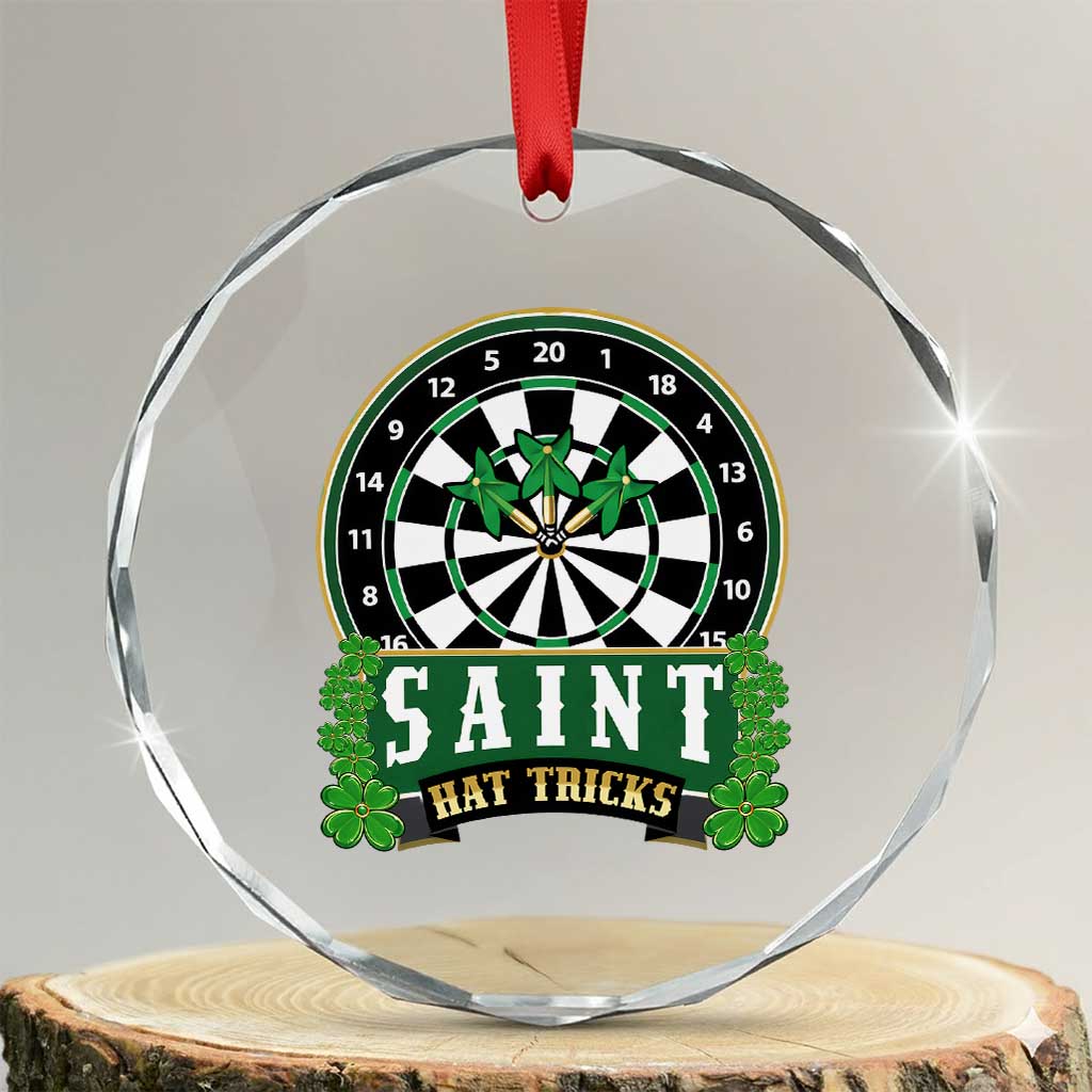 Saint Hat Tricks Crystal Glass Ornament St Patricks Day Dart Thrower Gift TS12 Transparent Glass 3'' Circle Print Your Wear