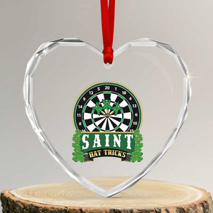 Saint Hat Tricks Heart Crystal Glass Ornament St Patricks Day Dart Thrower Gift TS12 Transparent Glass 3'' Heart Print Your Wear