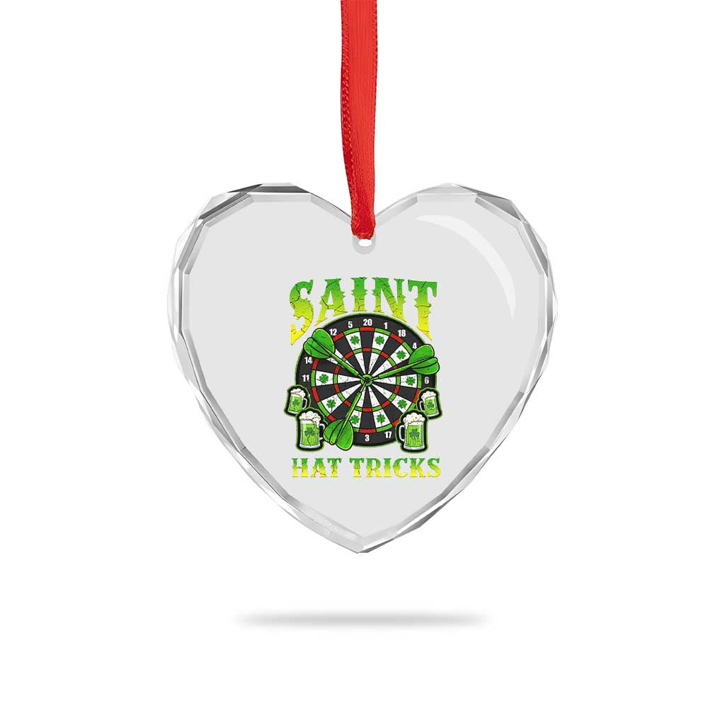 Saint Hat Tricks St Patricks Day Heart Crystal Glass Ornament Darts Player Gift TS12 Print Your Wear