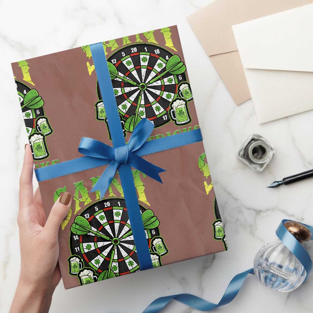 Saint Hat Tricks St Patricks Day Wrapping Paper Roll Darts Player Gift TS12 Mocha Print Your Wear