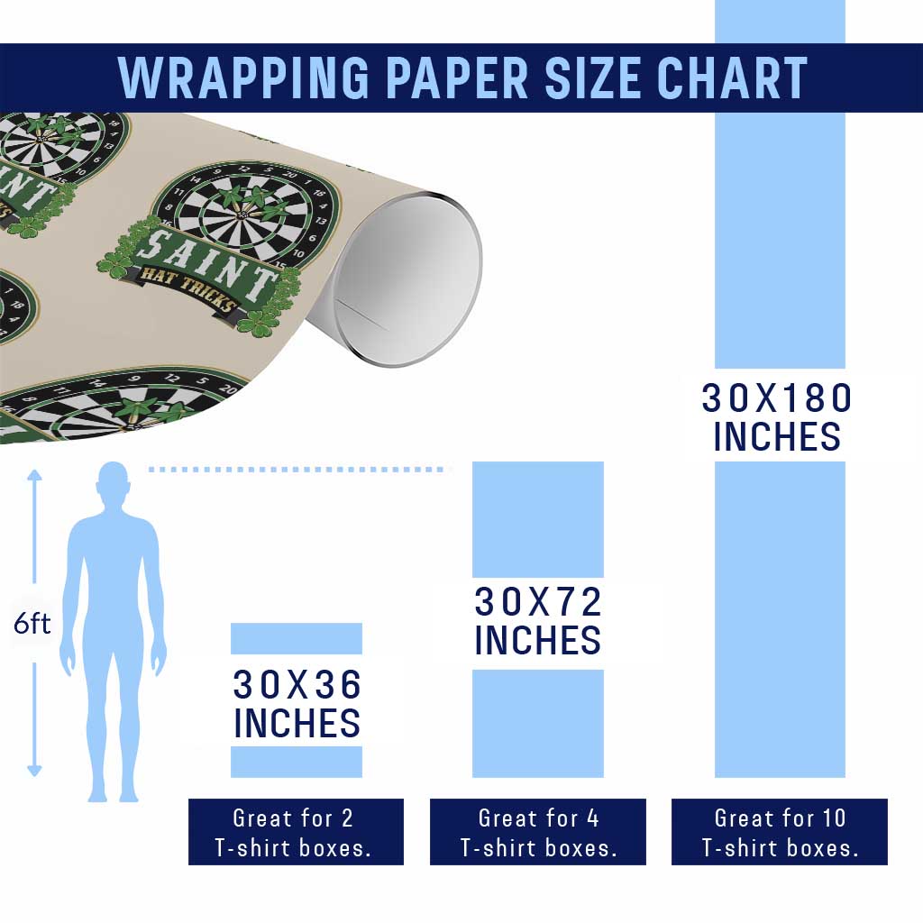 Saint Hat Tricks Wrapping Paper Roll St Patricks Day Dart Thrower Gift TS12 Print Your Wear
