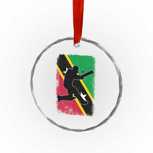 Saint Kitts and Nevis Cricket Crystal Glass Ornament Retro Vintage Sport Kittitian Flag West Indies Cricket Fan TS10 Print Your Wear