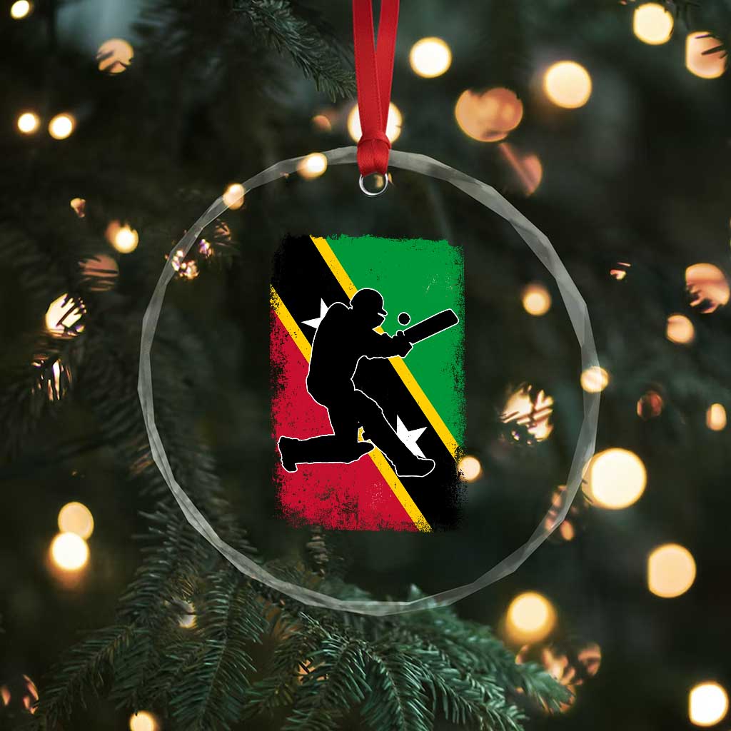 Saint Kitts and Nevis Cricket Crystal Glass Ornament Retro Vintage Sport Kittitian Flag West Indies Cricket Fan TS10 Print Your Wear