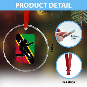 Saint Kitts and Nevis Cricket Crystal Glass Ornament Retro Vintage Sport Kittitian Flag West Indies Cricket Fan TS10 Print Your Wear