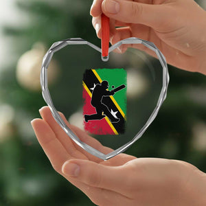 Saint Kitts and Nevis Cricket Heart Crystal Glass Ornament Retro Vintage Sport Kittitian Flag West Indies Cricket Fan TS10 Print Your Wear