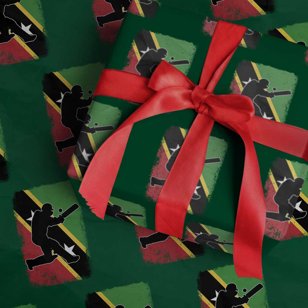 Saint Kitts and Nevis Cricket Wrapping Paper Roll Retro Vintage Sport Kittitian Flag West Indies Cricket Fan TS10 Green Print Your Wear