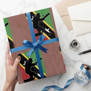 Saint Kitts and Nevis Cricket Wrapping Paper Roll Retro Vintage Sport Kittitian Flag West Indies Cricket Fan TS10 Mocha Print Your Wear