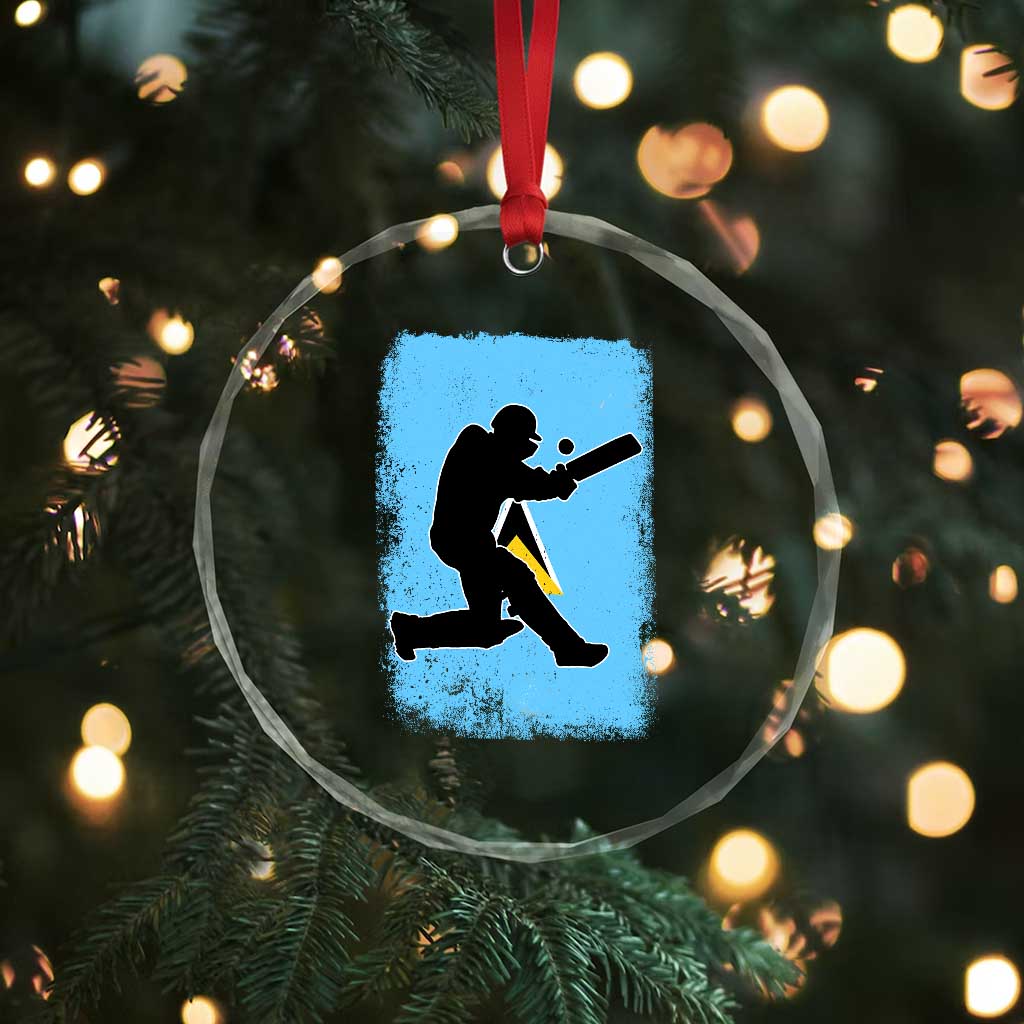 Saint Lucia Cricket Crystal Glass Ornament Retro Vintage Sport Saint Lucian Flag West Indies Cricket Fan TS10 Print Your Wear