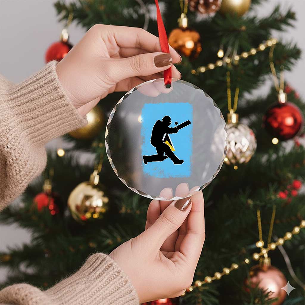 Saint Lucia Cricket Crystal Glass Ornament Retro Vintage Sport Saint Lucian Flag West Indies Cricket Fan TS10 Print Your Wear