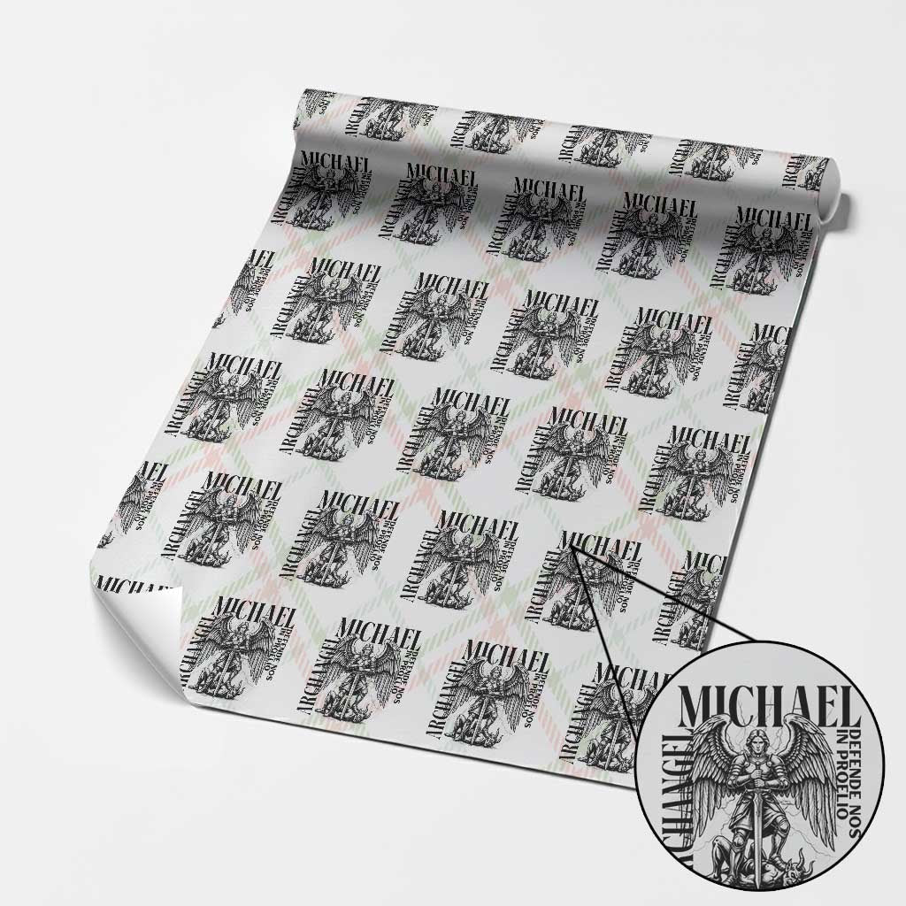 Saint Michael Archangel Defende Nos In Proelio Wrapping Paper Roll Christian Faith Gift TS12 Christmas Plaid Print Your Wear
