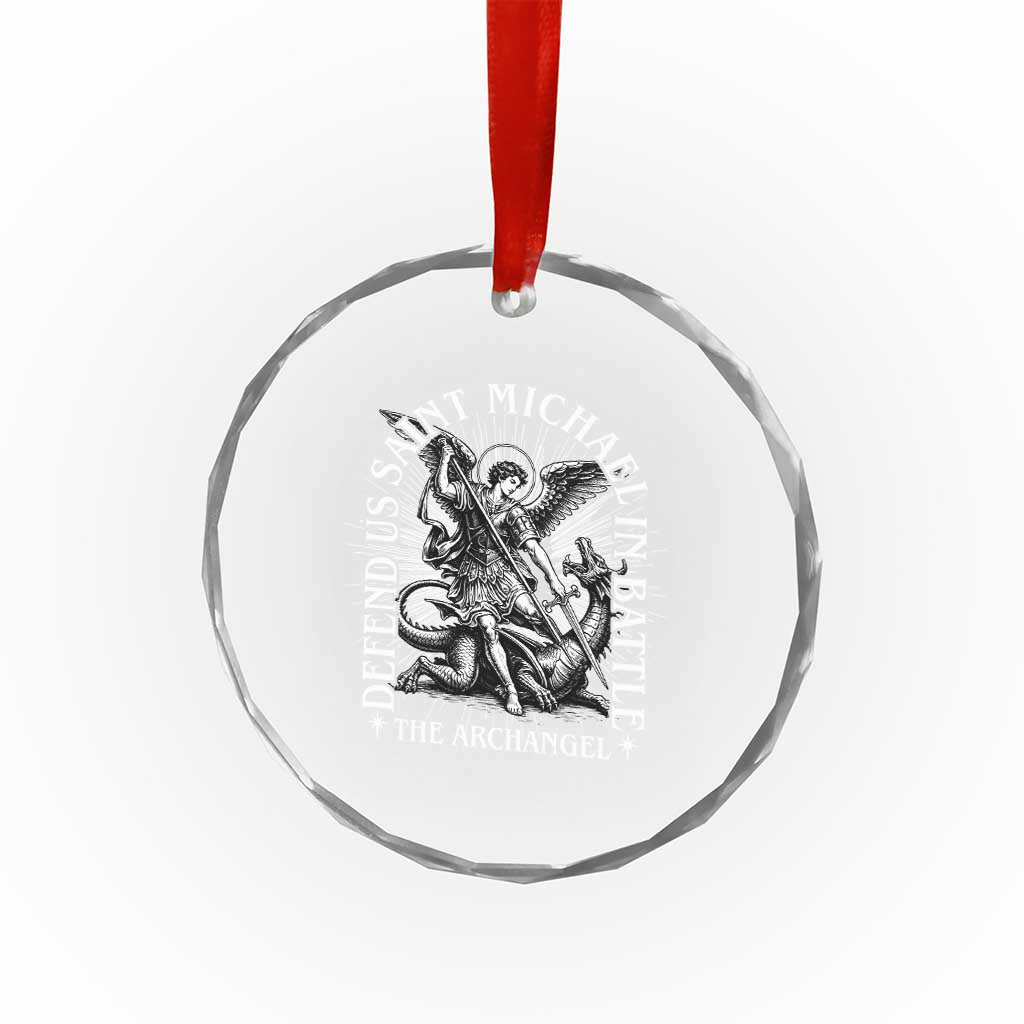 Saint Michael Defend Us In Battle Crystal Glass Ornament Catholic Protection Gift TS12 Print Your Wear