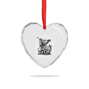 Saint Michael Defend Us In Battle Heart Crystal Glass Ornament Catholic Protection Gift TS12 Print Your Wear