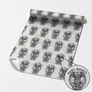 Saint Michael Heavenly Warrior Wrapping Paper Roll Defend Us In Battle TS12 Christmas Plaid Print Your Wear