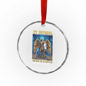 Saint Michael Prayer Defend Us In Battle Crystal Glass Ornament Religious Gift TS12 Print Your Wear