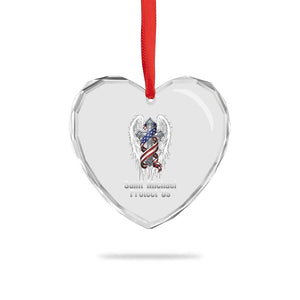 Saint Michael Protect Us American Christian Heritage Heart Crystal Glass Ornament Catholic Faith Gift