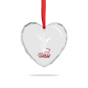 Saint Michael The Archangel Defeating Satan Heart Crystal Glass Ornament TS10 Print Your Wear