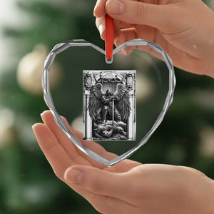 Saint Michael The Archangel Defeating Satan Heart Crystal Glass Ornament Christian Faith Gift TS12 Print Your Wear