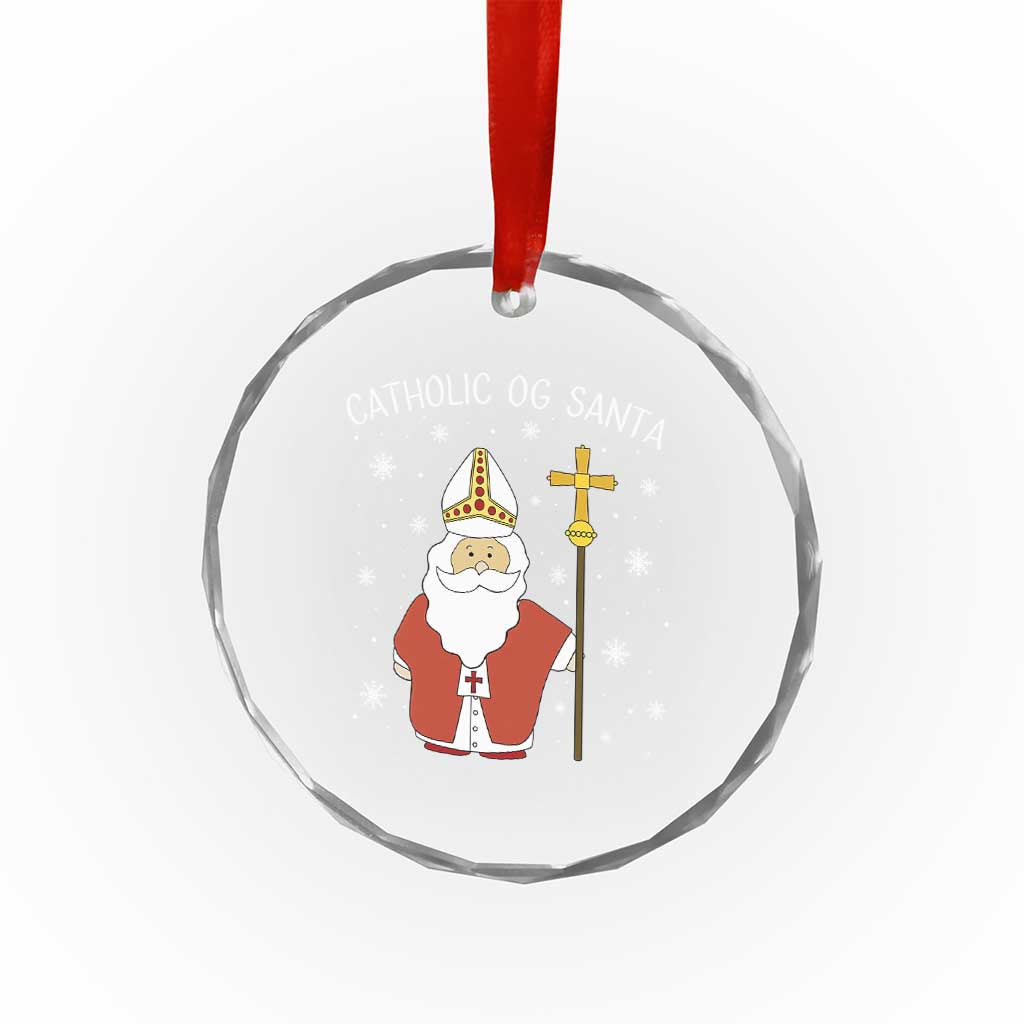 Saint Nicholas Catholic Christmas Crystal Glass Ornament TS14 Print Your Wear