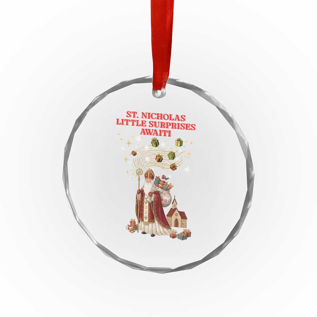 Saint Nicholas Santa Claus Christmas Crystal Glass Ornament Little Surprises Awaiti TS14 Print Your Wear