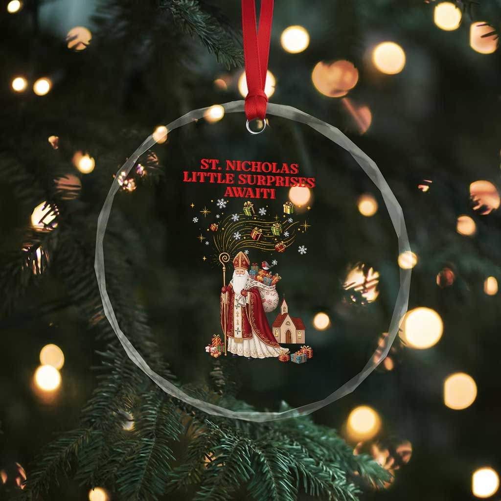 Saint Nicholas Santa Claus Christmas Crystal Glass Ornament Little Surprises Awaiti TS14 Print Your Wear