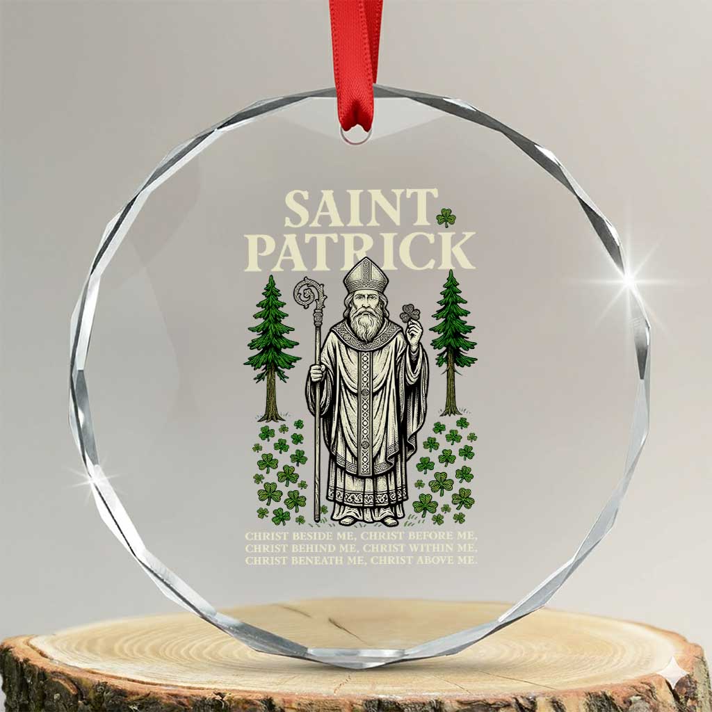 Saint Patrick Breastplate Prayer Crystal Glass Ornament Irish Christian Gift TS12 Transparent Glass 3'' Circle Print Your Wear