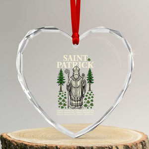 Saint Patrick Breastplate Prayer Heart Crystal Glass Ornament Irish Christian Gift TS12 Transparent Glass 3'' Heart Print Your Wear