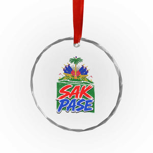 Sak Pase Haitian Creole Greeting Crystal Glass Ornament National Crest Cultural Haiti Pride TS02 Print Your Wear