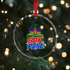 Sak Pase Haitian Creole Greeting Crystal Glass Ornament National Crest Cultural Haiti Pride TS02 Print Your Wear