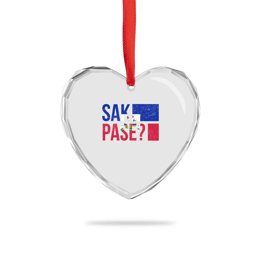 Sak Pase Haitian Creole Heart Crystal Glass Ornament Haiti Flag Heritage Pride TS02 Print Your Wear