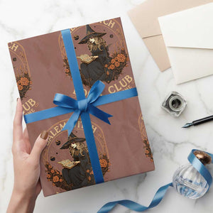 Salem Witch Book Club All Witches Welcome Wrapping Paper Roll Halloween Book Lover TS11 Mocha Print Your Wear