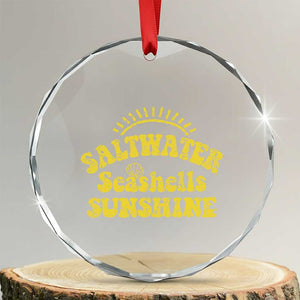 Saltwater Seashells Sunshine Crystal Glass Ornament Beach Summer Vacation Vintage 70's Retro TS10 Transparent Glass 3'' Circle Print Your Wear