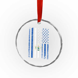 Salvadoran America Flag Crystal Glass Ornament El Salvador USA Patriotic TS10 Print Your Wear