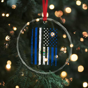 Salvadoran America Flag Crystal Glass Ornament El Salvador USA Patriotic - Print Your Wear