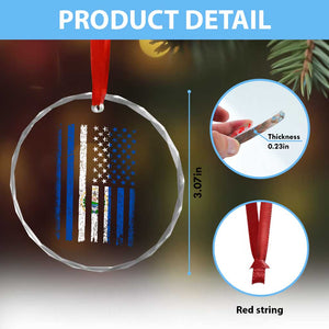 Salvadoran America Flag Crystal Glass Ornament El Salvador USA Patriotic - Print Your Wear