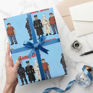 Same Shit Different Costume Wrapping Paper Roll Political Satire Anti Fascist TS02 Light Blue Print Your Wear
