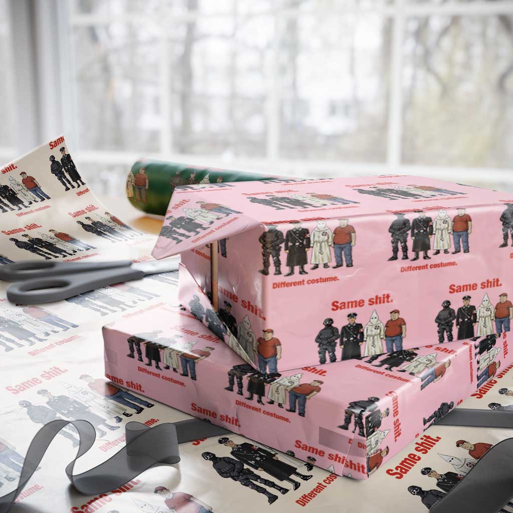 Same Shit Different Costume Wrapping Paper Roll Political Satire Anti Fascist TS02 Light Pink Print Your Wear