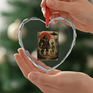 Samurai Bigfoot Japanese UFO Heart Crystal Glass Ornament Sasquatch Ailen Ukiyo-e TS14 Print Your Wear