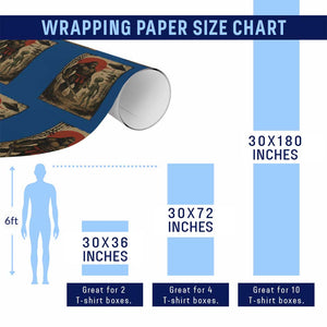 Samurai Bigfoot Japanese UFO Wrapping Paper Roll Sasquatch Ailen Ukiyo-e TS14 Print Your Wear