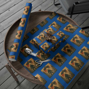 Samurai Bigfoot Wrapping Paper Roll Japanese Vintage Ukiyoe Style TS12 Blue Print Your Wear