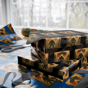 Samurai Bigfoot Wrapping Paper Roll Japanese Vintage Ukiyoe Style TS12 Black Print Your Wear