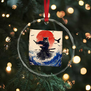 Samurai Cat Crystal Glass Ornament Vintage Japanese Art Anime Ukiyo-e Warrior TS10 Print Your Wear
