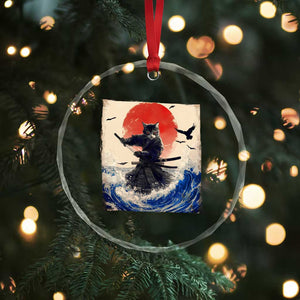 Samurai Cat Crystal Glass Ornament Vintage Japanese Art Anime Ukiyo-e Warrior TS10 Print Your Wear