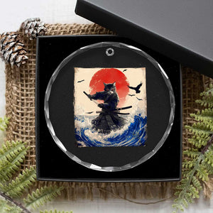 Samurai Cat Crystal Glass Ornament Vintage Japanese Art Anime Ukiyo-e Warrior TS10 Print Your Wear
